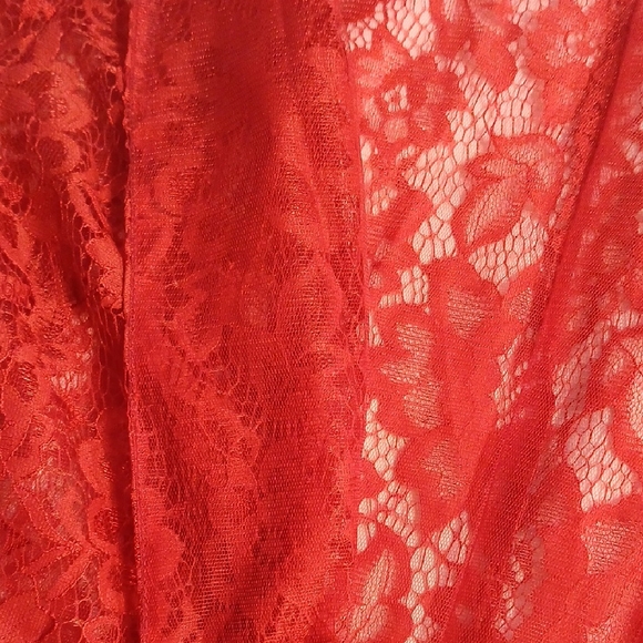 Elegant Red Lace Robe - Picture 3 of 4